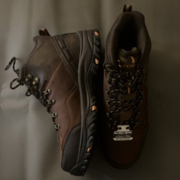 Skechers Other - SKECHERS Relment Traven Brown Leather Waterproof Hiking Boots Size 13